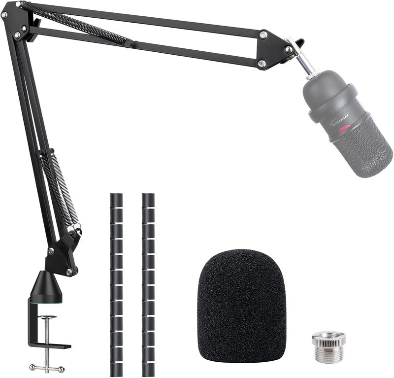 SUNMON SoloCast Boom arm for HyperX, Microphone Stand for HyperX SoloCast – Mic arm Upgrade C Desk Clamp, 2 Cable Ties, Mic Cover Compatible with HyperX SoloCast by - Image 1